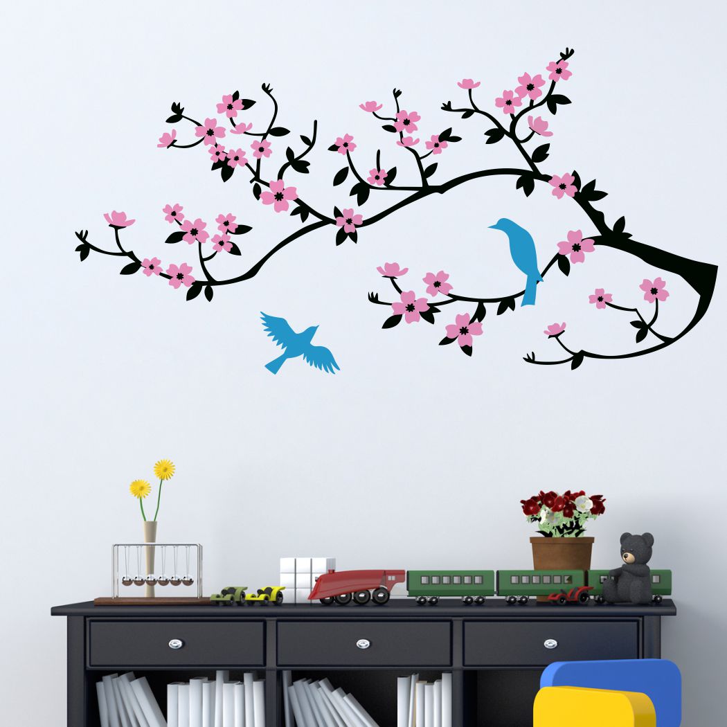 Homexa Decor | Branches With Leaf Design Wall Sticker (Size 115x58 cm)