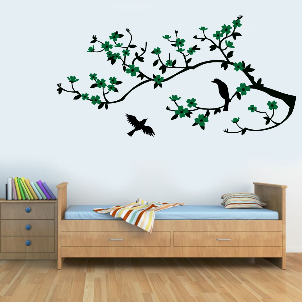 Homexa Decor | Branches With Leaf Design Wall Sticker (Size 115x58 cm)