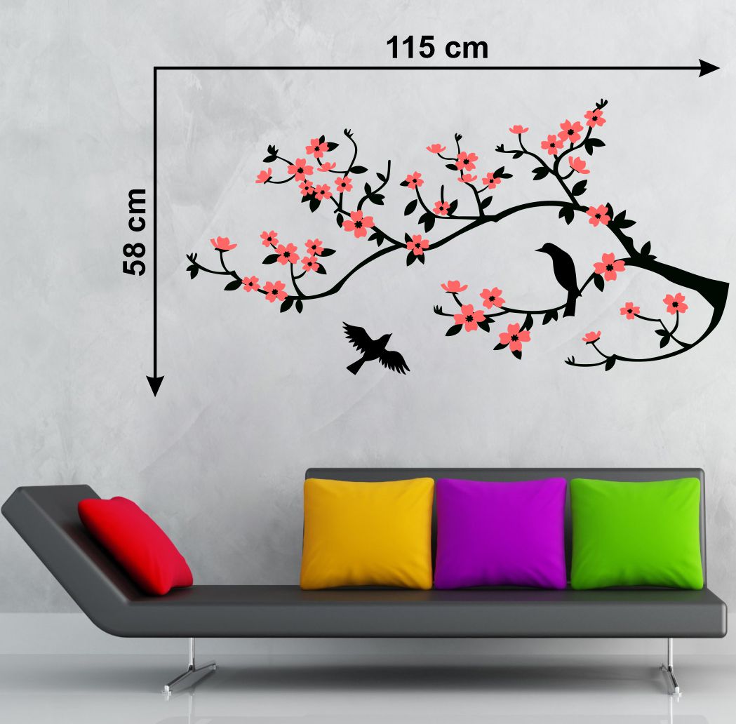 Homexa Decor | Branches With Leaf Design Wall Sticker (Size 115x58 cm)