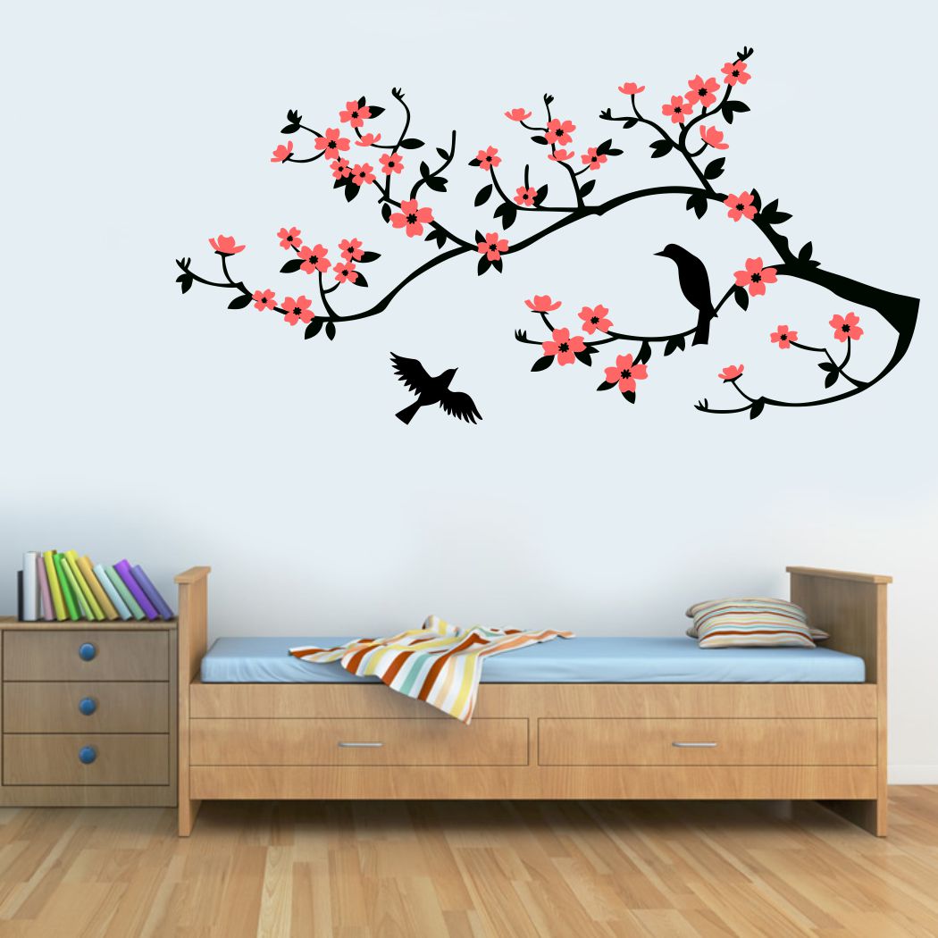 Homexa Decor | Branches With Leaf Design Wall Sticker (Size 115x58 cm)