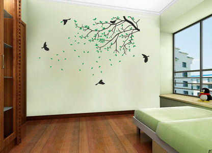 Homexa Decor | Branches With Leaf Design Wall Sticker (Size 91x 57 cm)