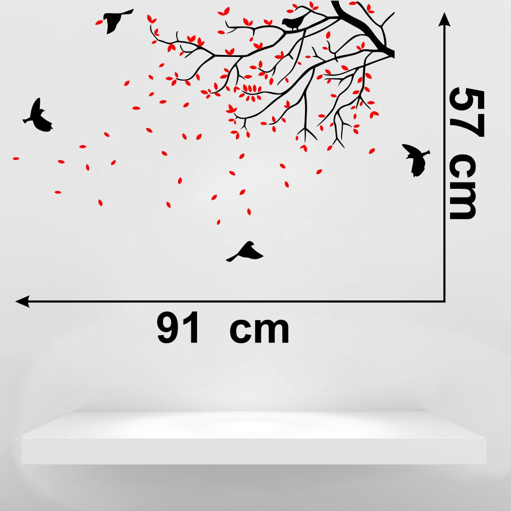 Homexa Decor | Branches With Leaf Design Wall Sticker (Size 91x 57 cm)