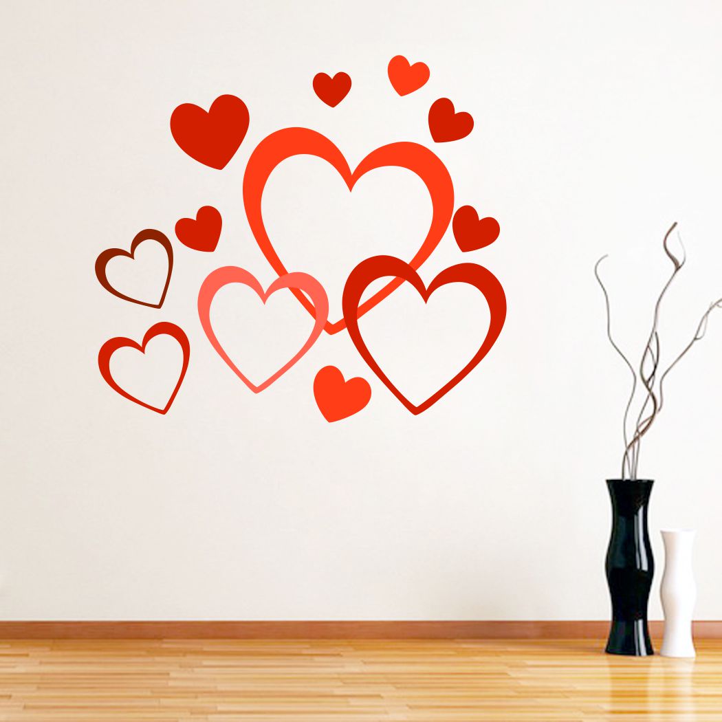 Homexa Decor | Heart  Design Wall Sticker (Size 42x 37 cm)