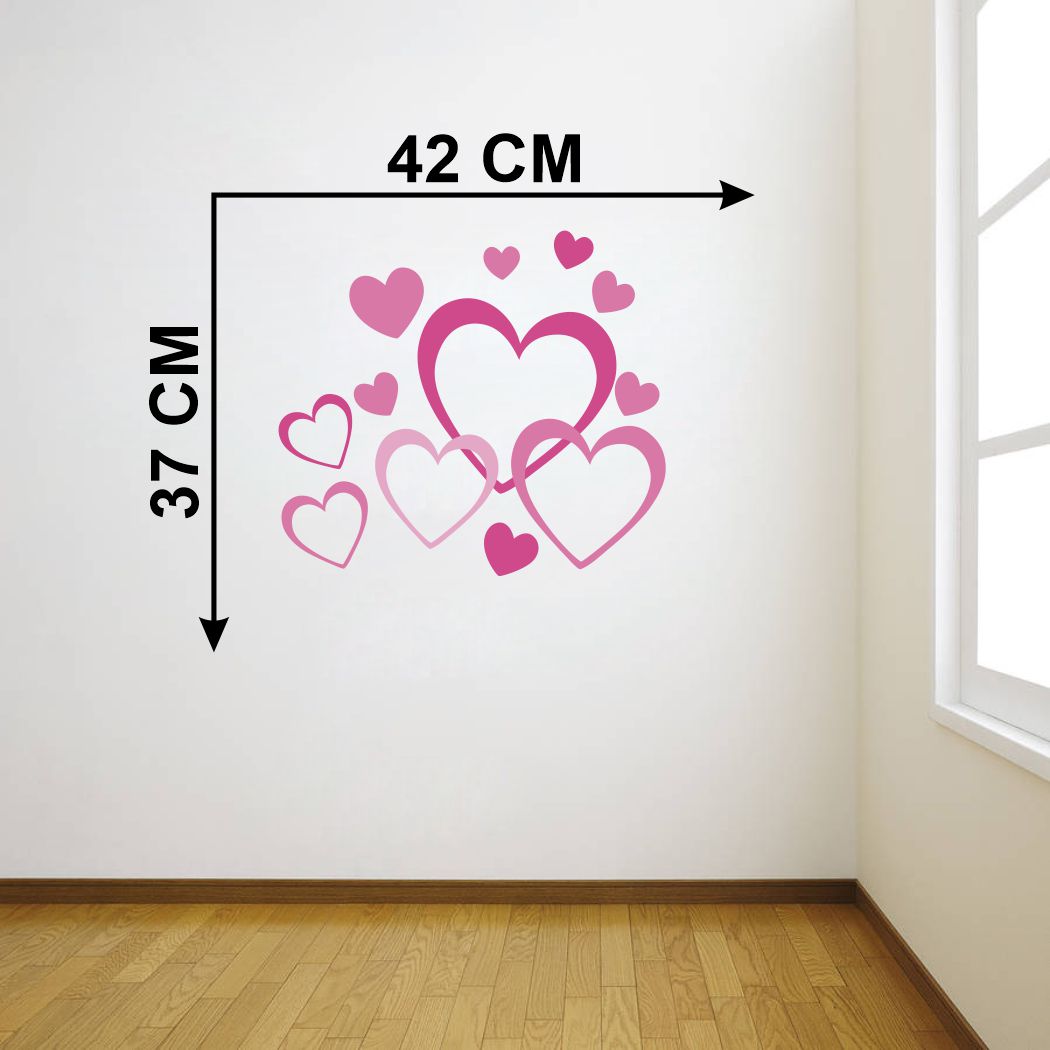 Homexa Decor | Heart  Design Wall Sticker (Size 42x 37 cm)