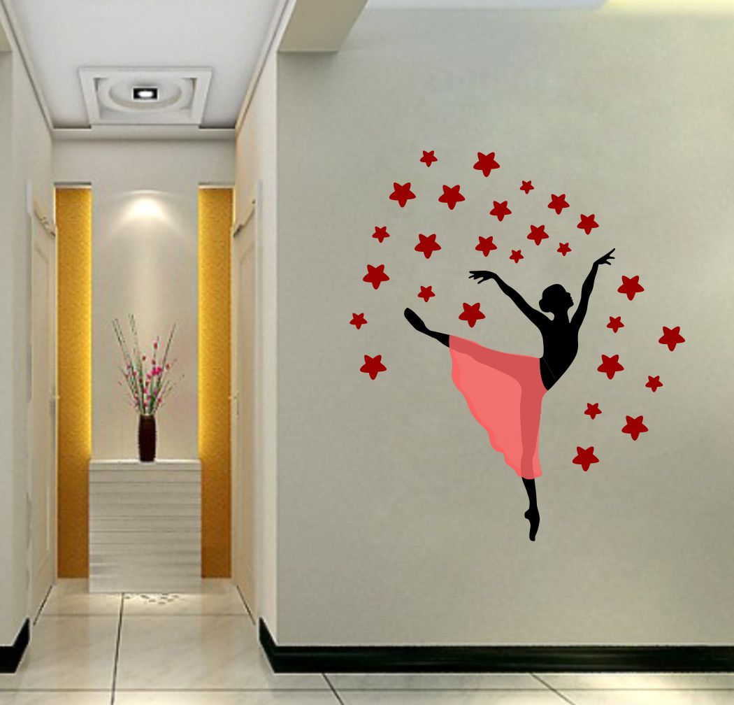 Homexa Decor | Dancing Girl Wall Sticker (Size 106*91 cm)