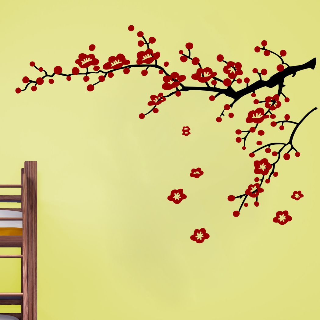 Homexa Decor | Branches With Flower Design Wall Sticker (Size 91x66 cm)