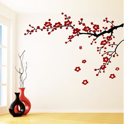 Homexa Decor | Branches With Flower Design Wall Sticker (Size 91x66 cm)