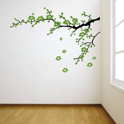 Homexa Decor | Branches With Flower Design Wall Sticker (Size 91x66 cm)