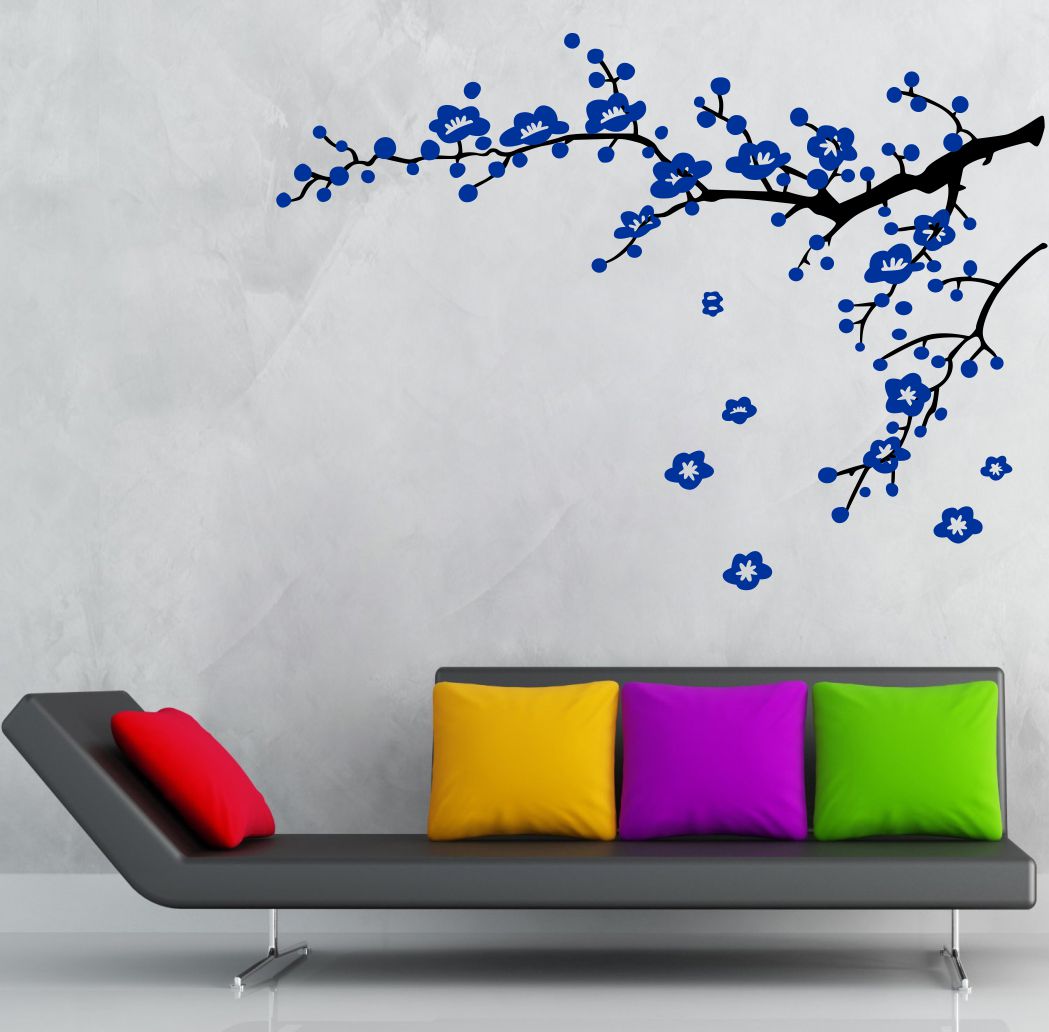 Homexa Decor | Branches With Flower Design Wall Sticker (Size 91x66 cm)