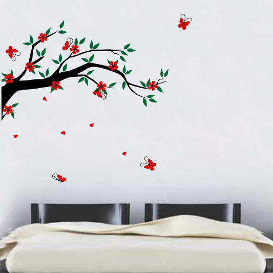 Homexa Decor | Branches With Flower Design Wall Sticker (Size 91x80 cm)