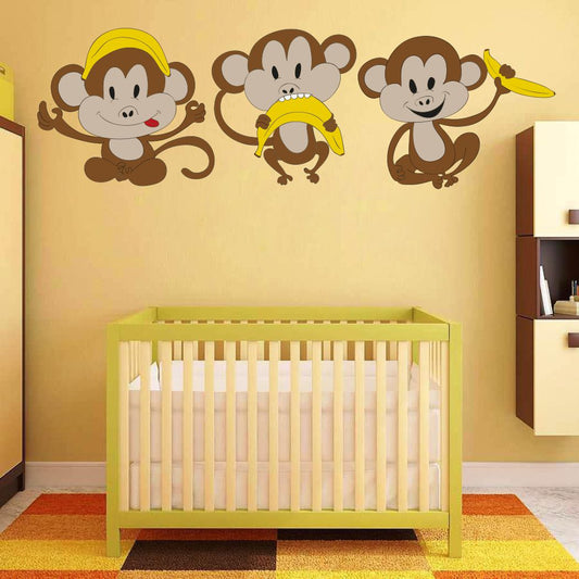 Homexa Decor | Three Monkey Design Wall Sticker (Size 89x28 cm)