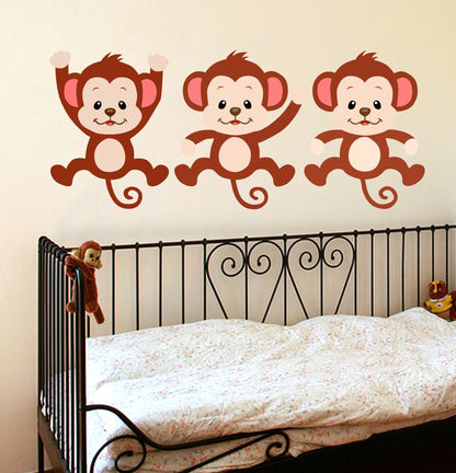 Homexa Decor | Three Monkey Design Wall Sticker (Size 88x39 cm)