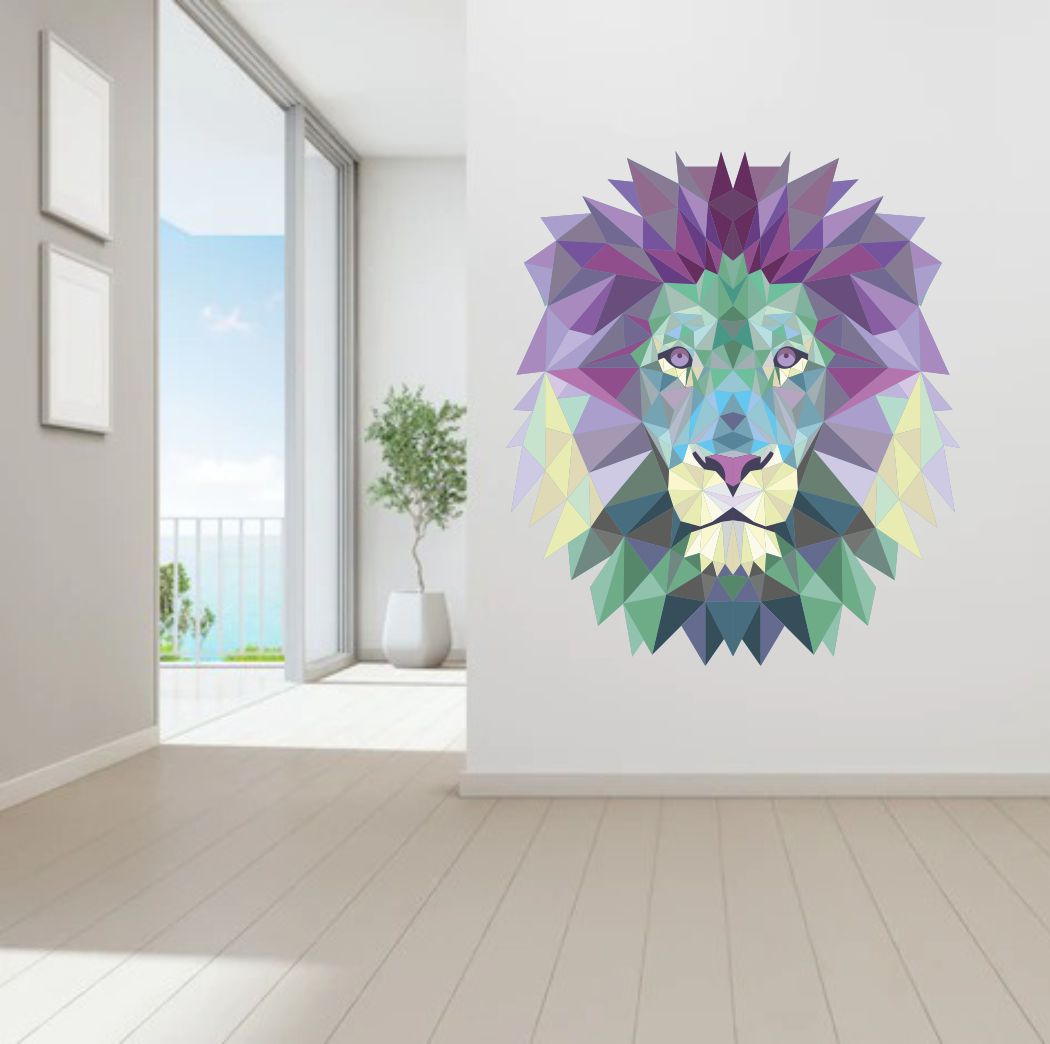 Homexa Decor | Lion Face Wall Sticker (Size 47x54 cm)