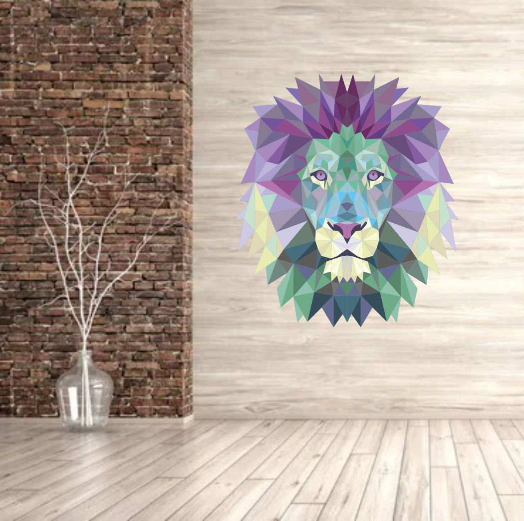 Homexa Decor | Lion Face Wall Sticker (Size 47x54 cm)