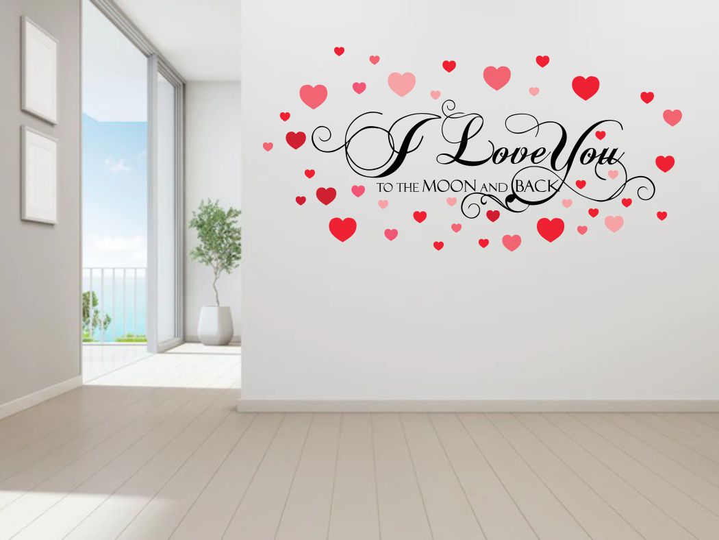 Homexa Decor | I love you To The Moon and Back quotes Wall Sticker (Size 67x33 cm)