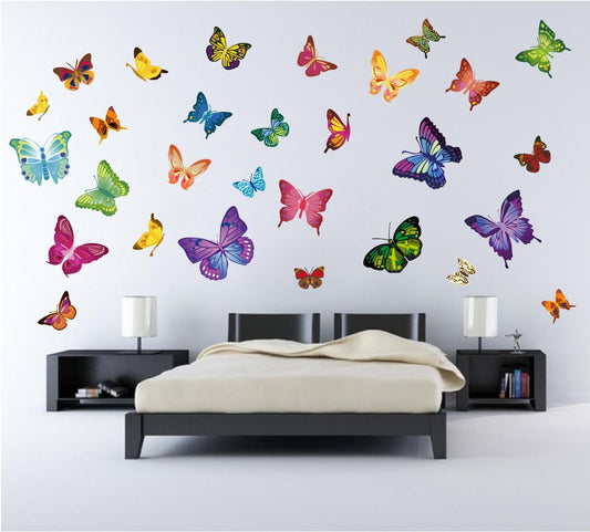 Homexa Decor | Colorful Butterfly Wall Sticker (Size 116 x 64 cm)