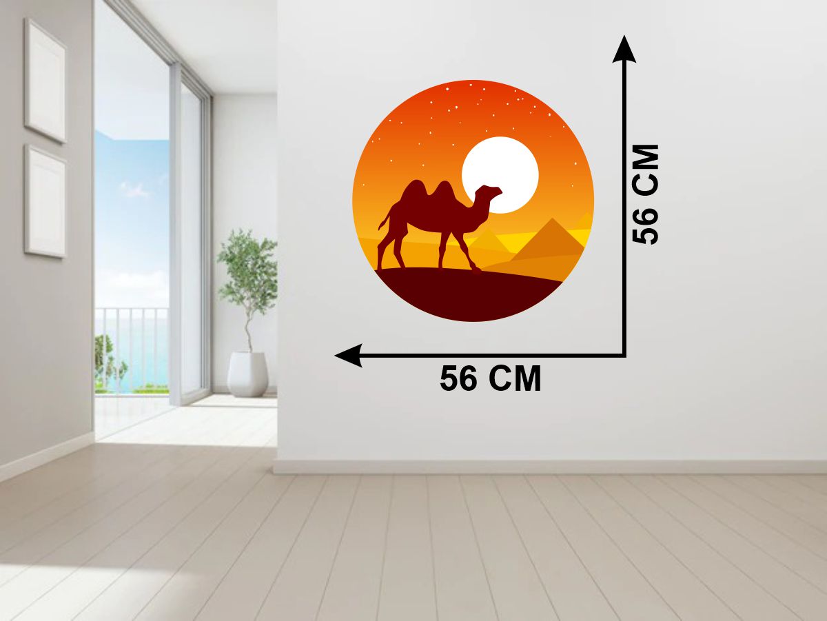 Homexa Decor | Camel Design wall Sticker Sticker (Size 58 x 58 cm)