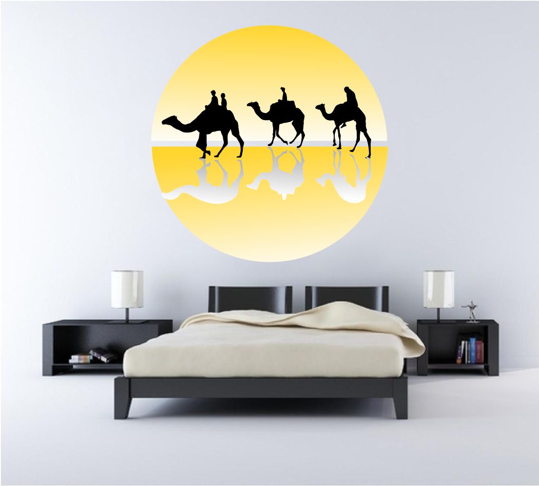 Homexa Decor | Camel Design wall Sticker Sticker (Size 56 x 56 cm)