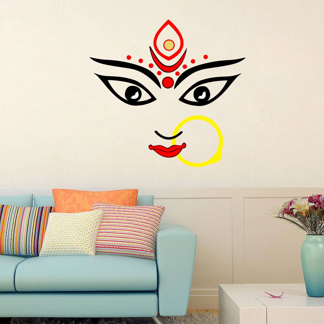 Homexa Decor | Durga Maa  Wall Sticker (Size 58 x 55 cm)