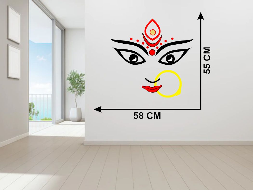 Homexa Decor | Durga Maa  Wall Sticker (Size 58 x 55 cm)