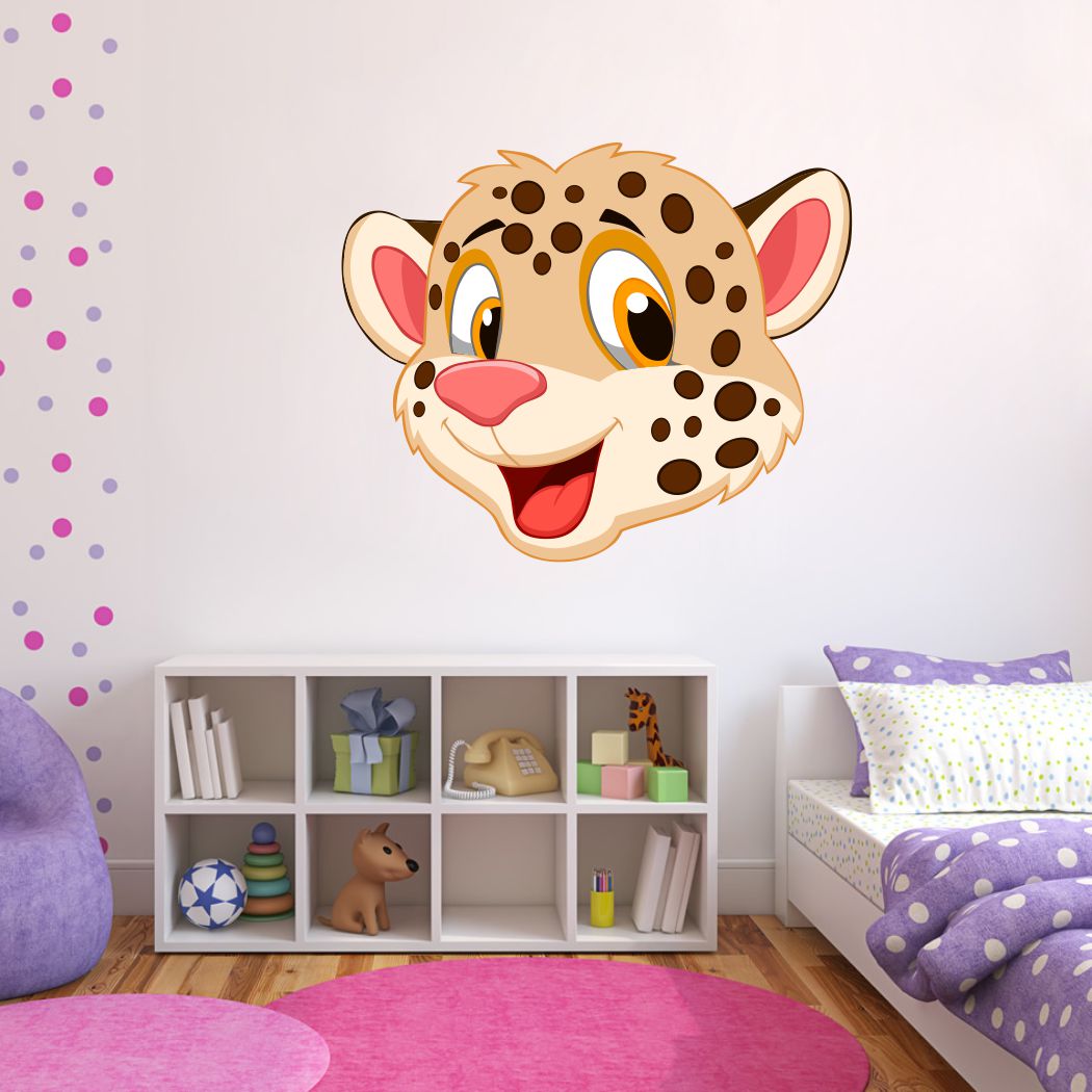 Homexa Decor | Face on Leopard Wall Sticker (Size 56 x 46 cm)