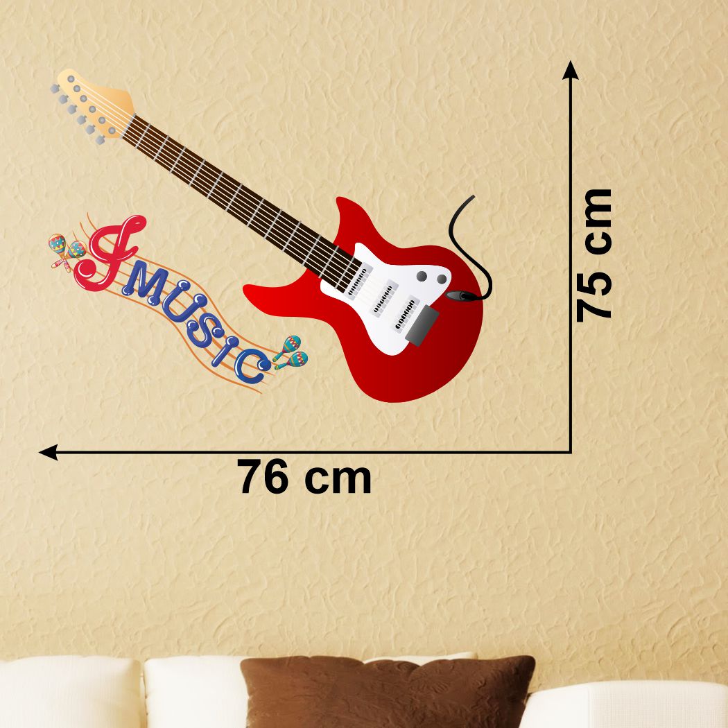 Homexa Decor |  Guitar Design Wall Sticker (Size 79 x 75 cm)