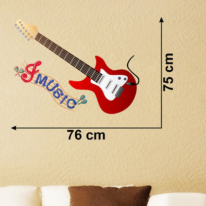 Homexa Decor |  Guitar Design Wall Sticker (Size 79 x 75 cm)