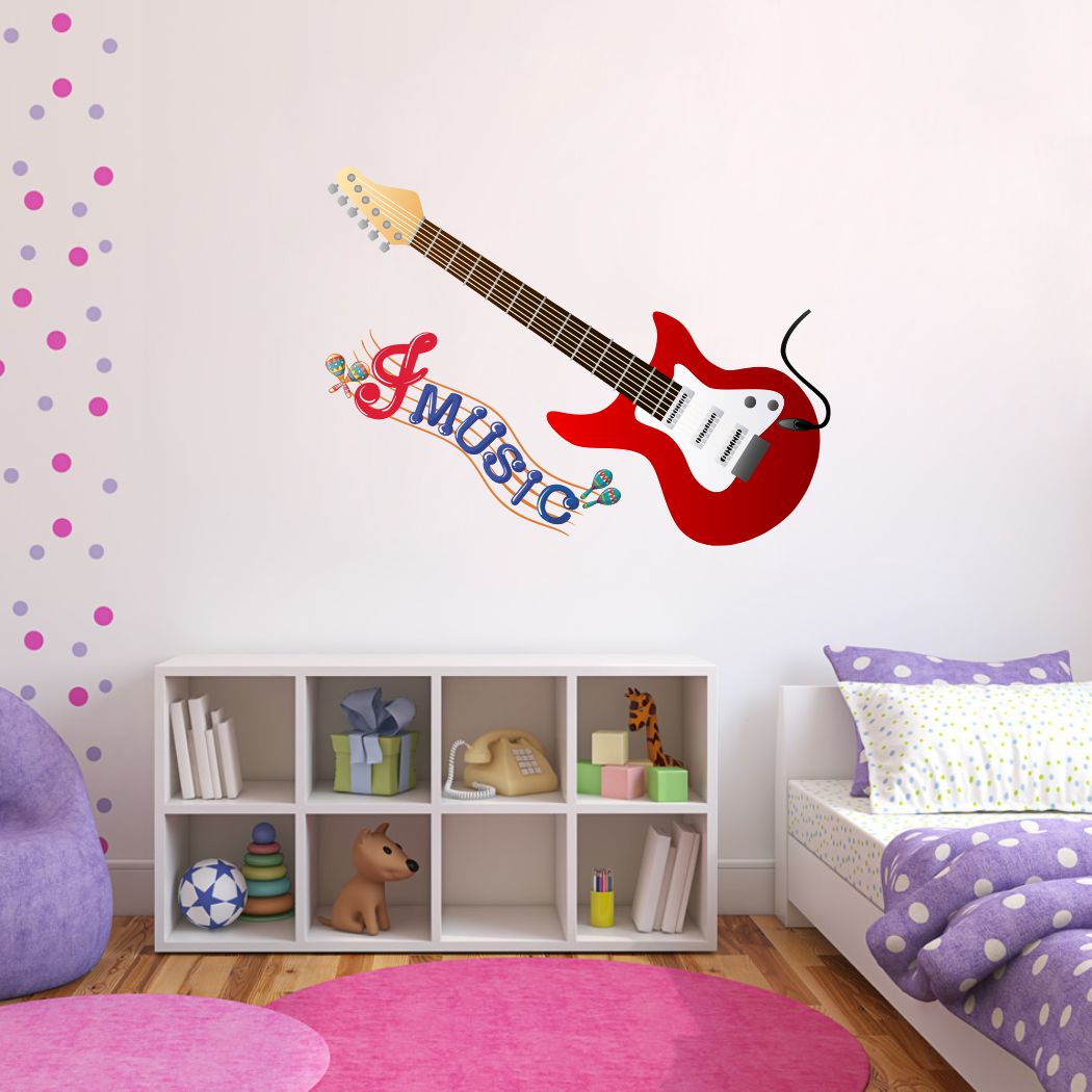 Homexa Decor |  Guitar Design Wall Sticker (Size 79 x 75 cm)