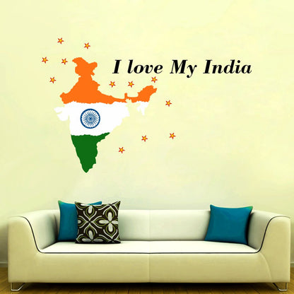 Homexa Decor | India Map Design Wall Sticker (Size 99 x 64 cm)