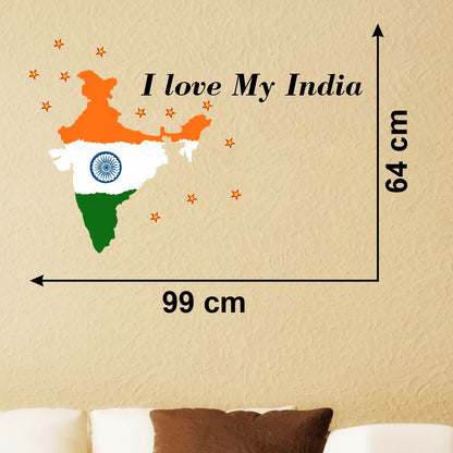 Homexa Decor | India Map Design Wall Sticker (Size 99 x 64 cm)