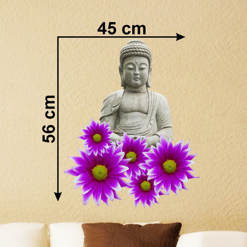 Homexa Decor | Buddha Design wall Sticker Sticker (Size 45 x 56 cm)