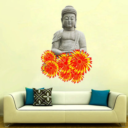 Homexa Decor | Buddha Design wall Sticker Sticker (Size 37 x 57 cm)