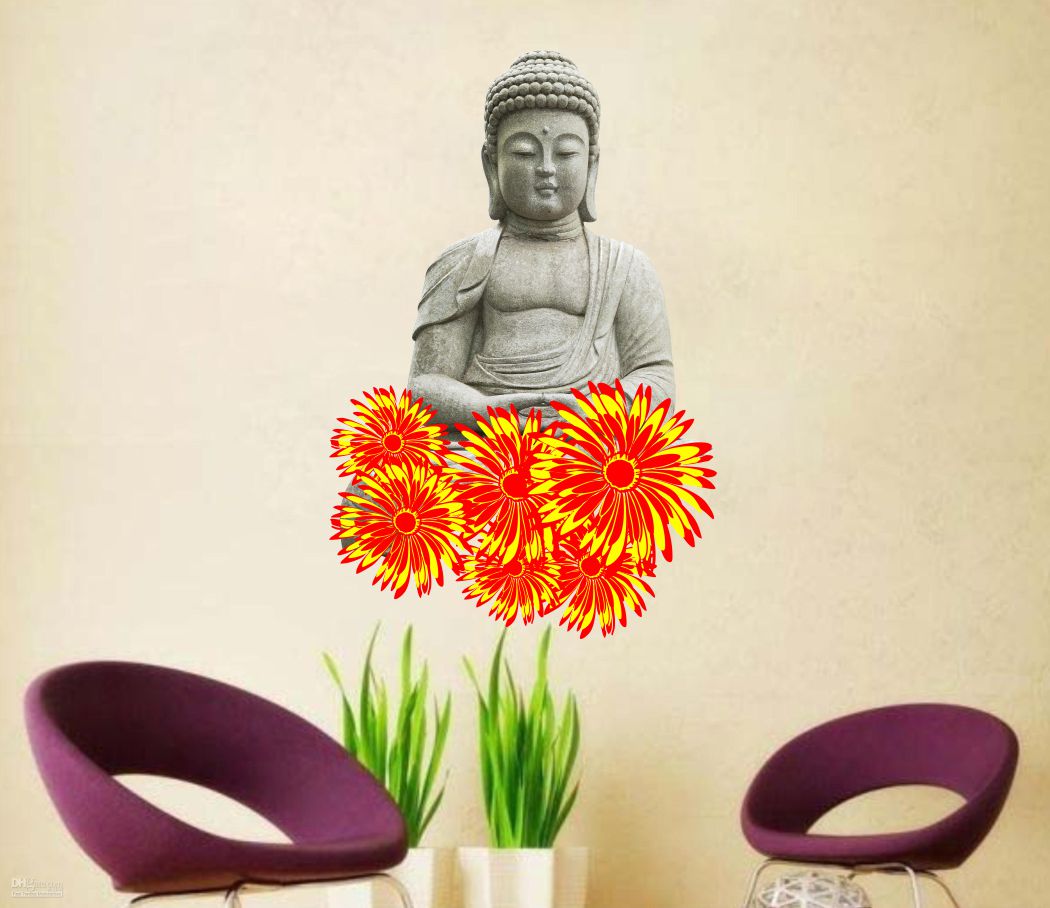 Homexa Decor | Buddha Design wall Sticker Sticker (Size 37 x 57 cm)