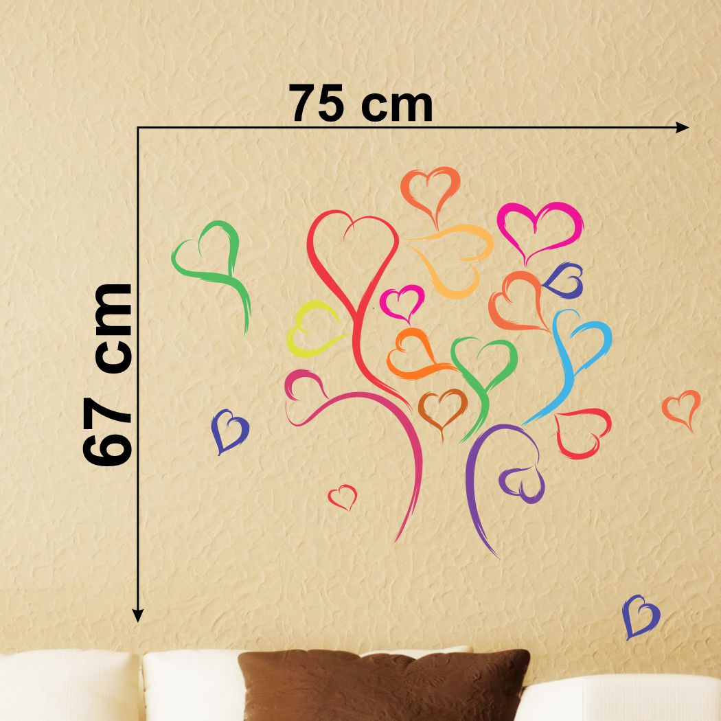 Homexa Decor | Heart Design Wall Sticker (Size 75 x 67 cm)