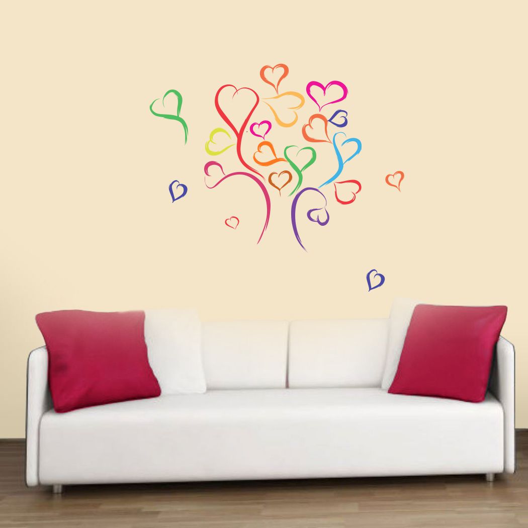 Homexa Decor | Heart Design Wall Sticker (Size 75 x 67 cm)