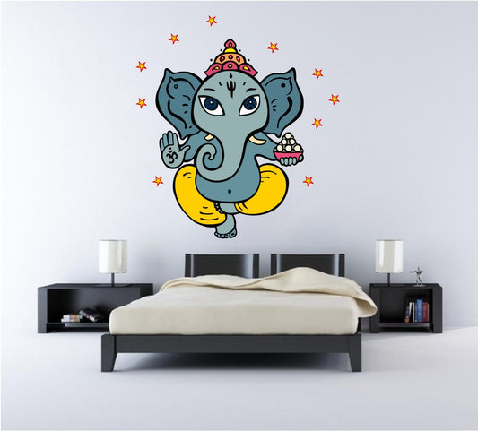 Homexa Decor | Ganesh Ji Bhagwan Design Wall Sticker (Size 60 x 65 cm)