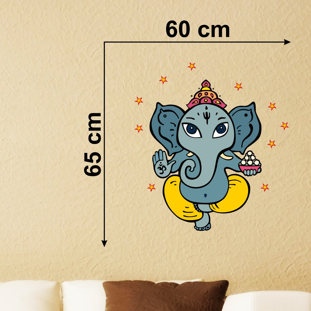 Homexa Decor | Ganesh Ji Bhagwan Design Wall Sticker (Size 60 x 65 cm)