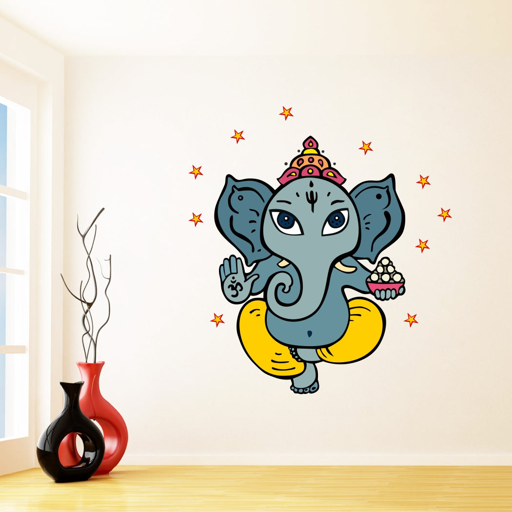 Homexa Decor | Ganesh Ji Bhagwan Design Wall Sticker (Size 60 x 65 cm)