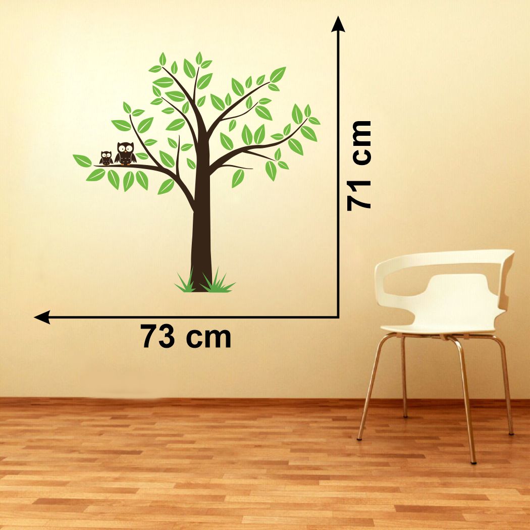 Homexa Decor | Tree With Owl Design Wall Sticker (Size 58 x 42 cm)