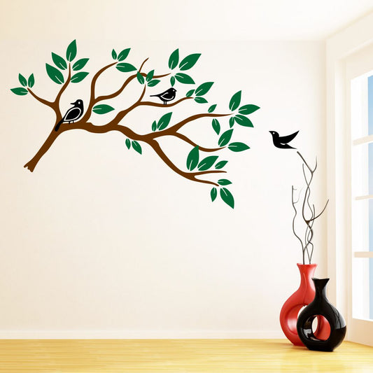 Homexa Decor | Branches With Leaf Design wall Sticker Sticker (Size 148 x 87 cm)