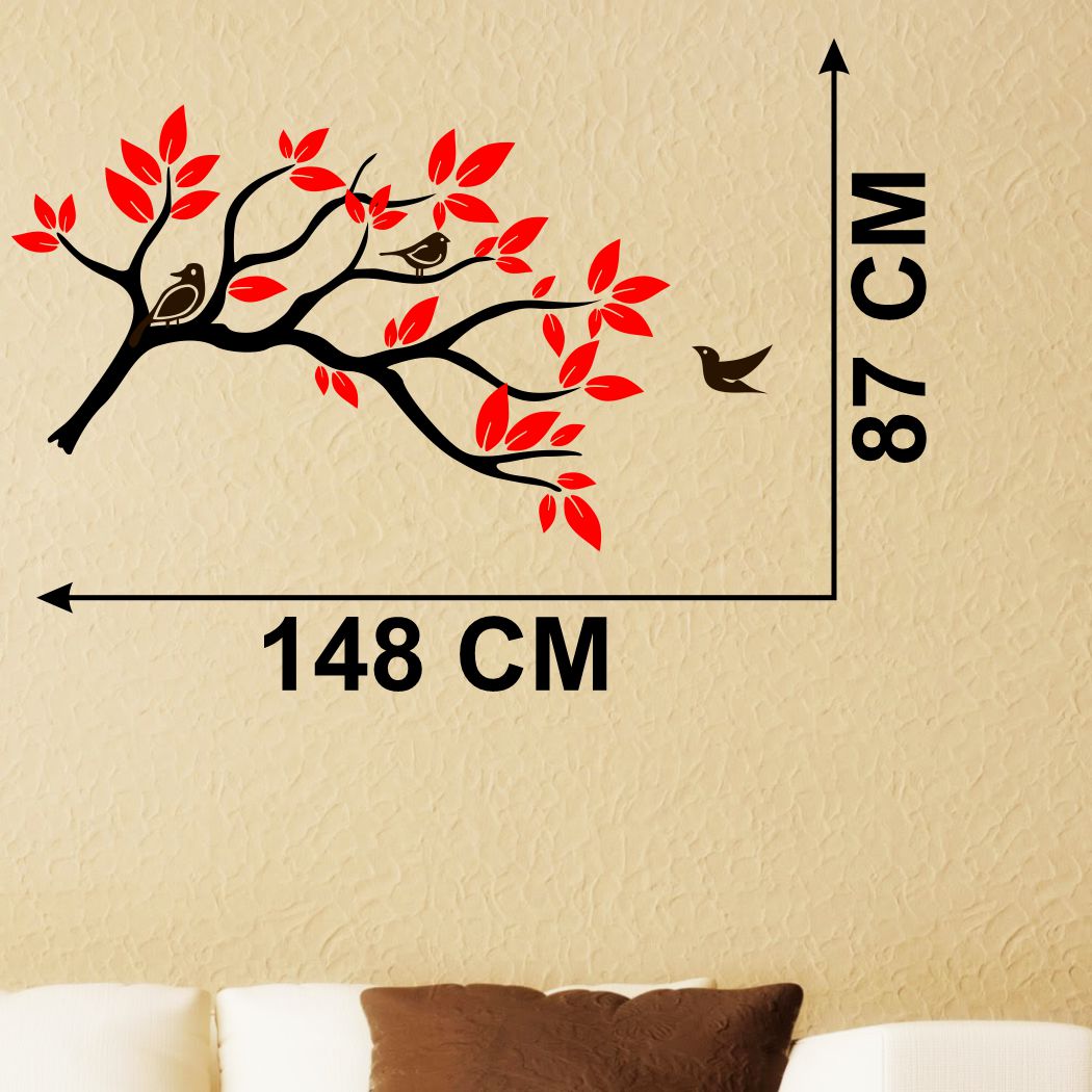 Homexa Decor | Branches With Leaf Design wall Sticker Sticker (Size 148 x 87 cm)