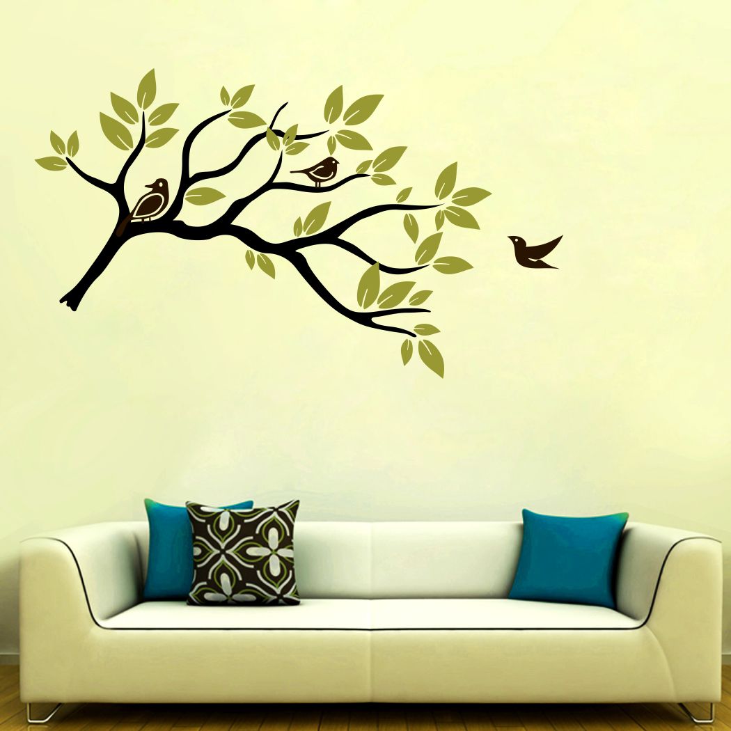 Homexa Decor | Branches With Leaf Design wall Sticker Sticker (Size 148 x 87 cm)