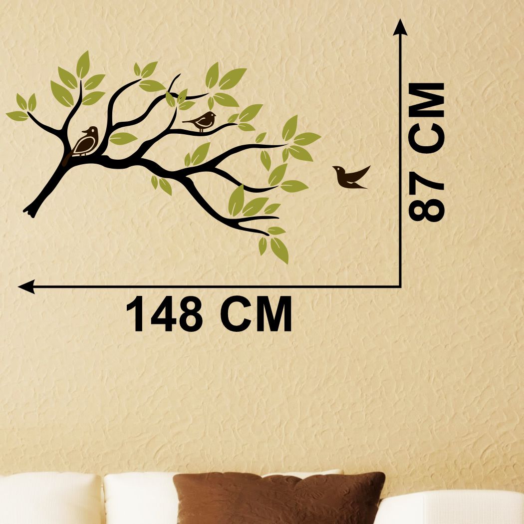 Homexa Decor | Branches With Leaf Design wall Sticker Sticker (Size 148 x 87 cm)