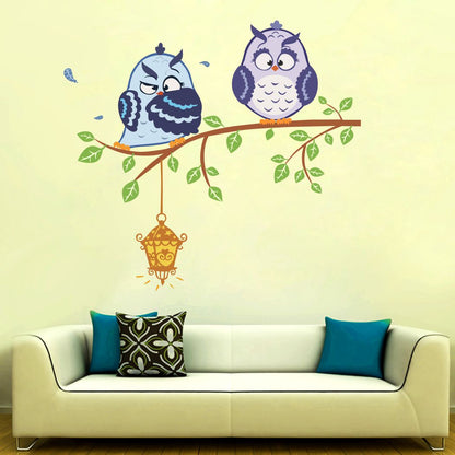 Homexa Decor | Tree With Owl Wall Sticker (Size 91 x 83 cm)