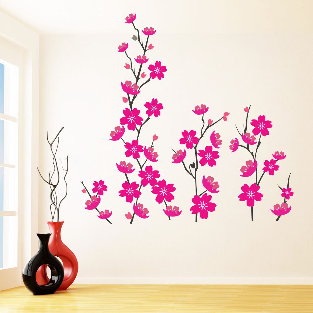 Homexa Decor | Flower With Design Wall Sticker (Size 71 x 72 cm)