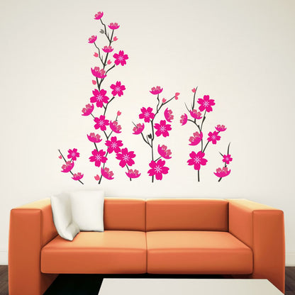 Homexa Decor | Flower With Design Wall Sticker (Size 71 x 72 cm)