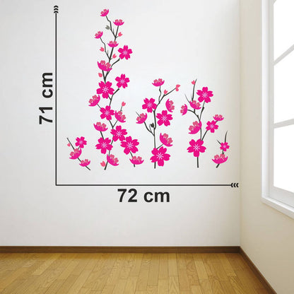 Homexa Decor | Flower With Design Wall Sticker (Size 71 x 72 cm)