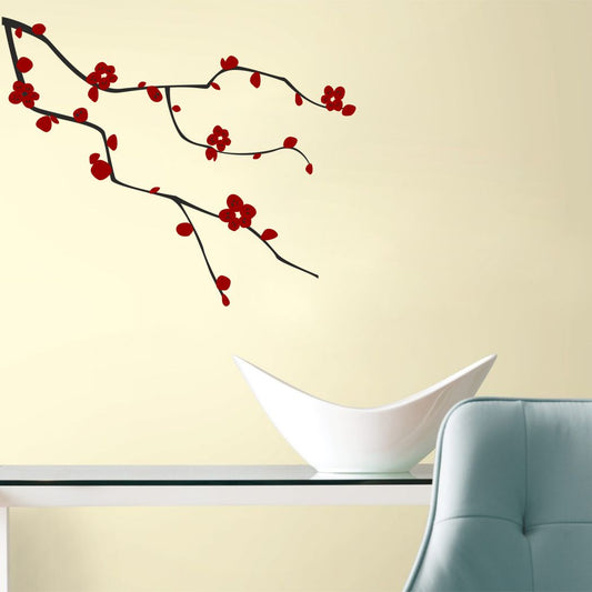 Homexa Decor | Branches With Flower Design wall Sticker Sticker (Size 152 x 124 cm)