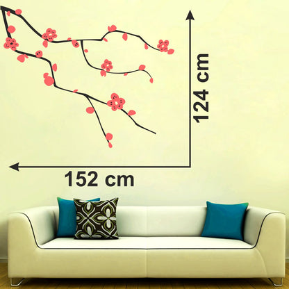 Homexa Decor | Branches With Flower Design wall Sticker Sticker (Size 152 x 124 cm)