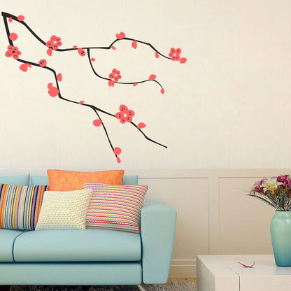 Homexa Decor | Branches With Flower Design wall Sticker Sticker (Size 152 x 124 cm)